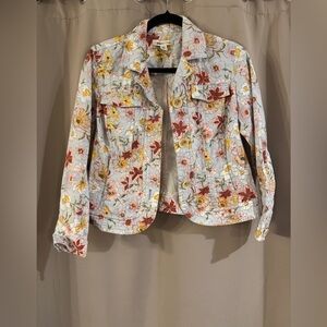 Coldwater Creek Floral Jean Jacket - Multicolor